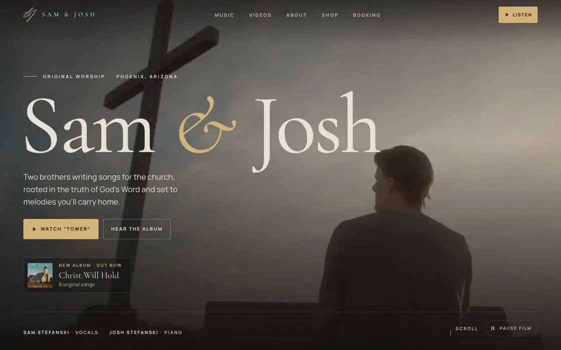 Sam & Josh's site on a computer